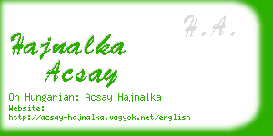 hajnalka acsay business card